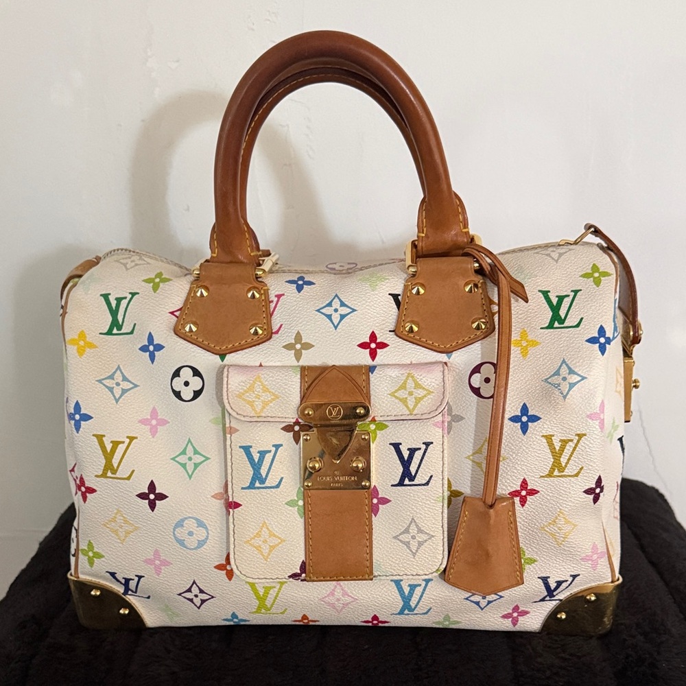 Authentic Louis Vuitton Murakami Speedy 30 white